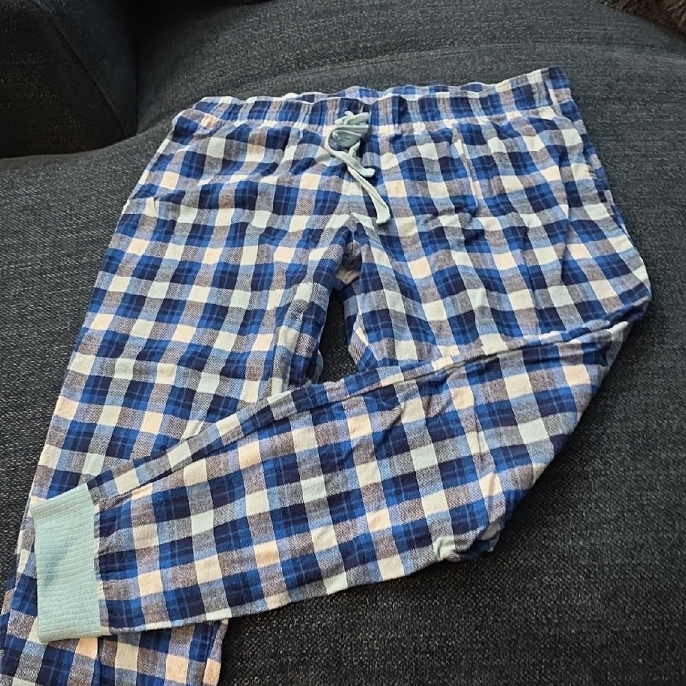 Jenni Blue and White Check Pajama Pants